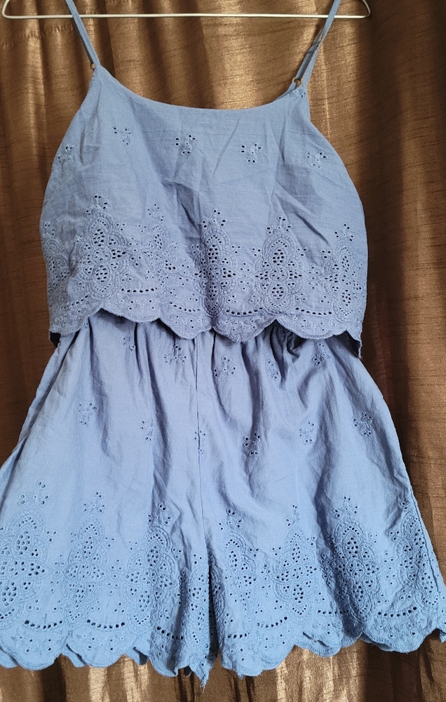 Blue Shorts Romper
